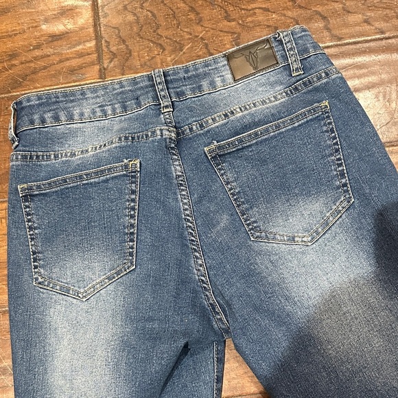 L&B Blue Flare Jeans with Gold Sequin Panels - Picture 8 of 8